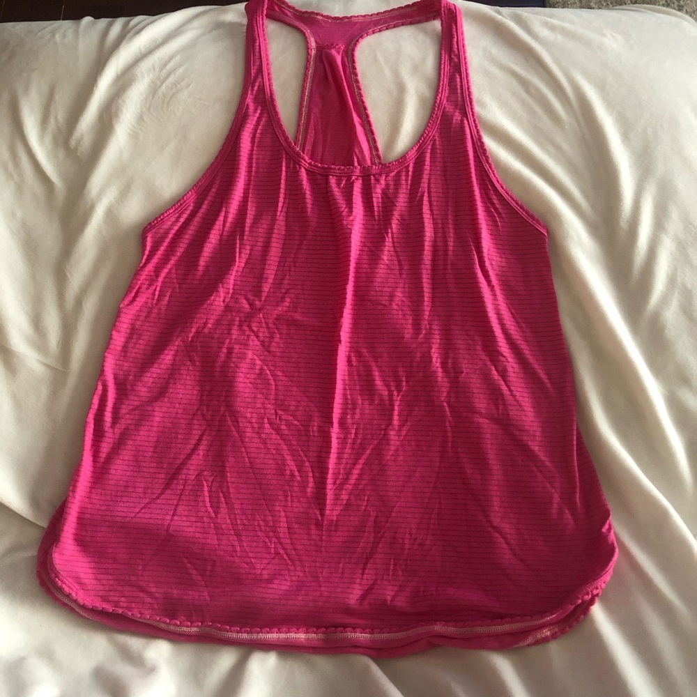 GUC Lululemon Pink Stripe Tank Top Size 2